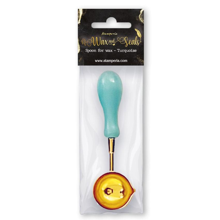 Stamperia - Wachsperlen Löffel "Turquoise" Wax and Seals Spoon