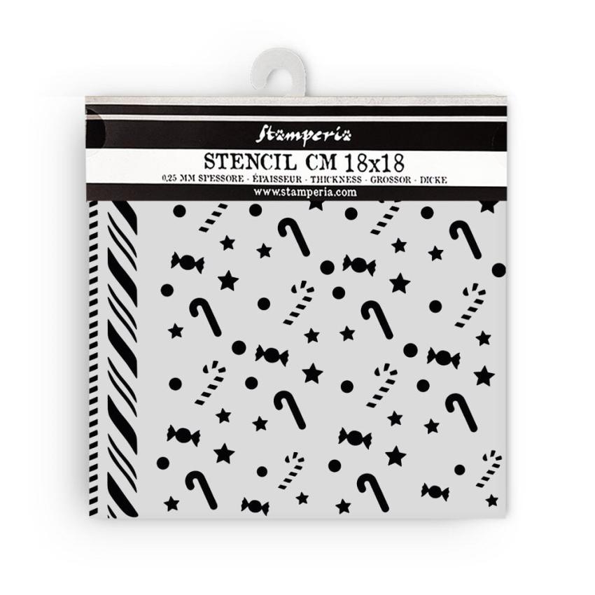 Stamperia - Schablone 18x18cm "Candycanes Pattern" Stencil  