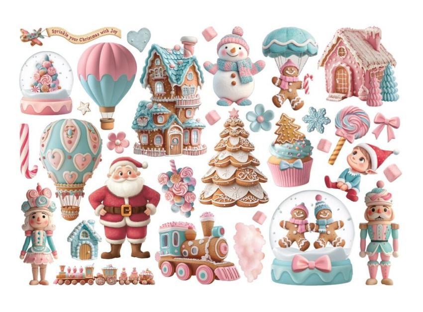 Stamperia - Stanzteile "Candy Christmas" Die Cuts Ephemera