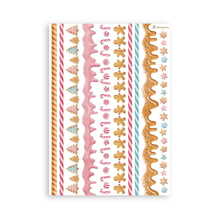 Stamperia - Washi Papier "Candy Christmas" Washi Pad 14,8x21cm - 8 Bogen