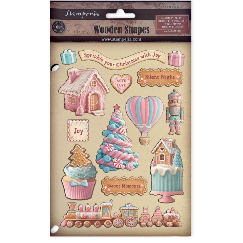 Stamperia - Holzteile A5 "Candy Christmas" Wooden Shapes