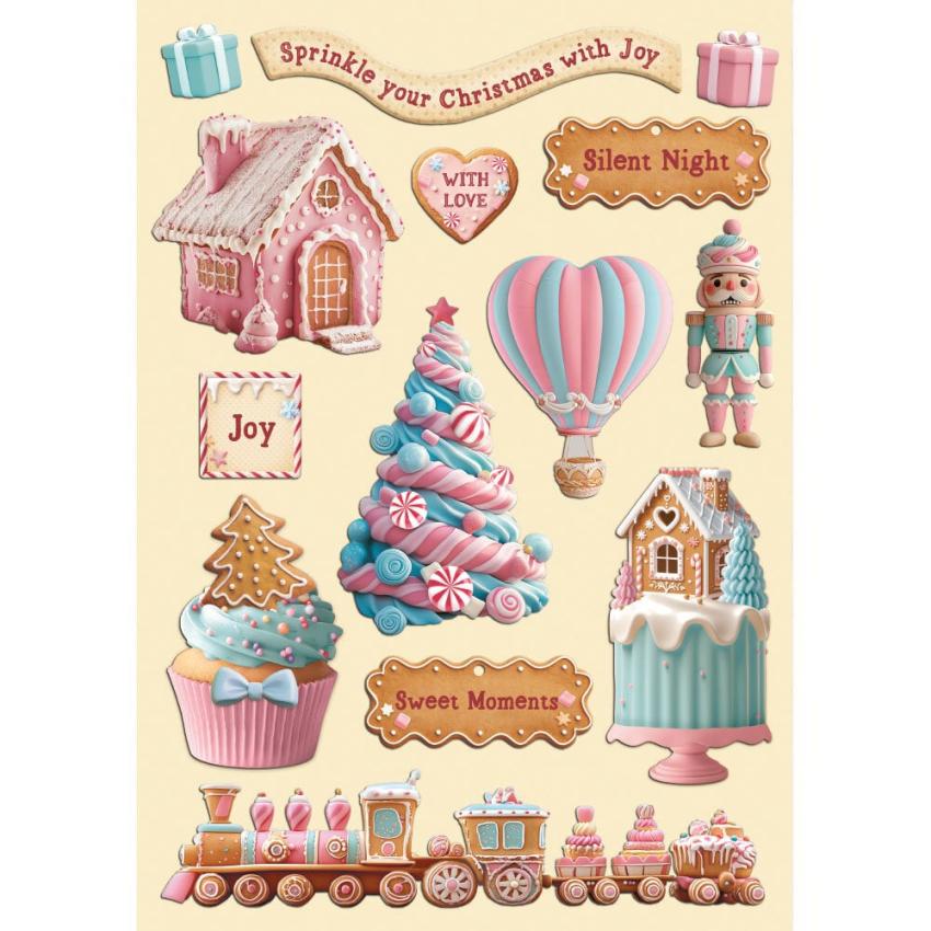 Stamperia - Holzteile A5 "Candy Christmas" Wooden Shapes