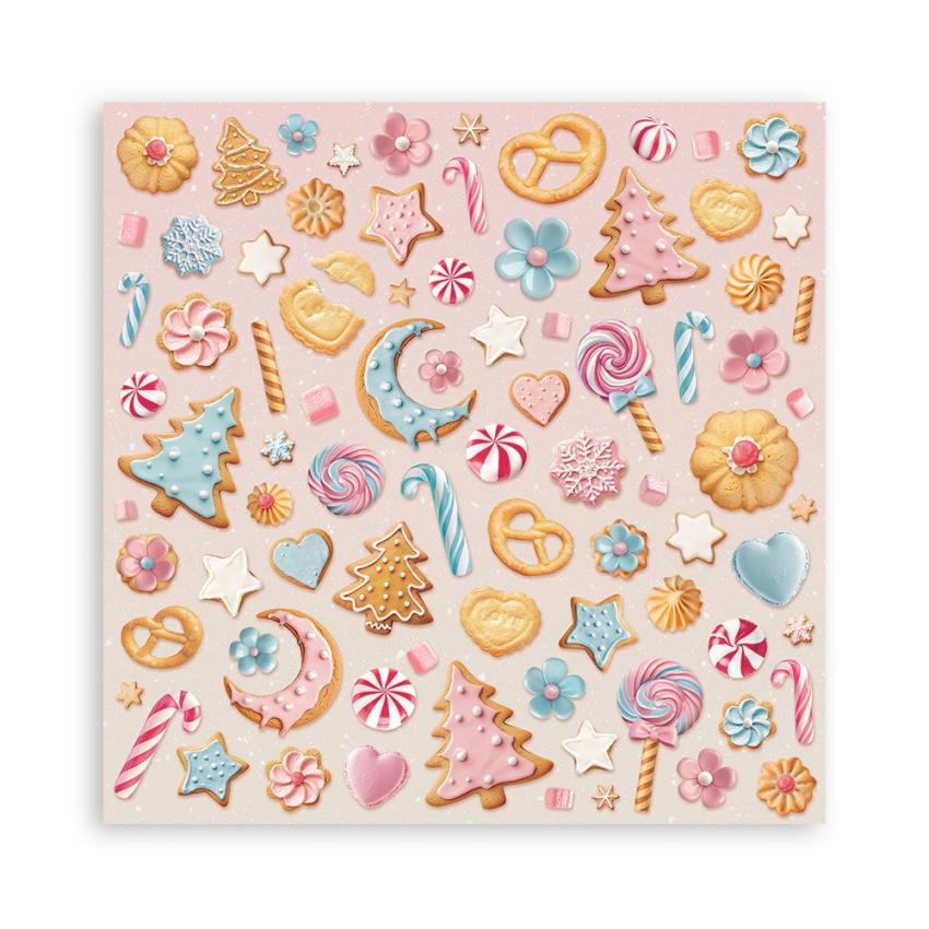 Stamperia - Designpapier "Candy Christmas" Paper Pack 8x8 Inch - 10 Bogen