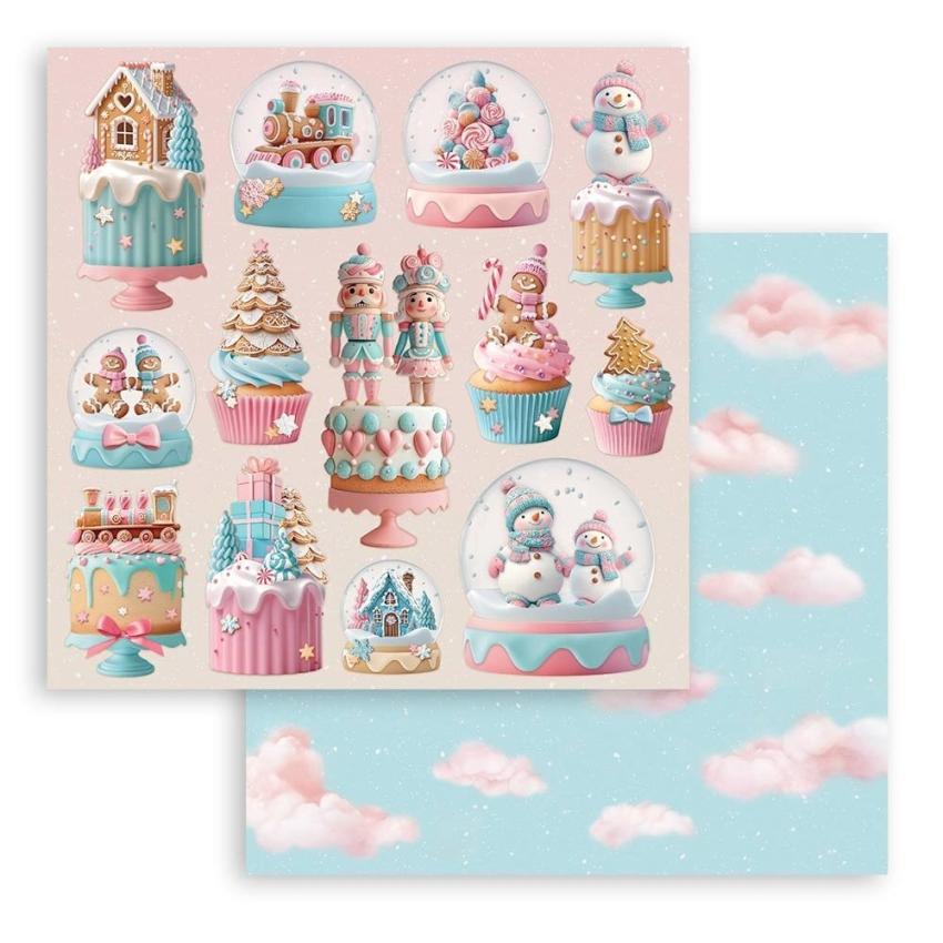 Stamperia - Designpapier "Candy Christmas" Paper Pack 8x8 Inch - 10 Bogen