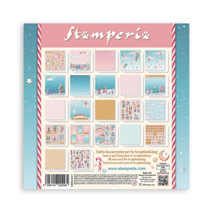 Stamperia - Designpapier "Candy Christmas" Maxi Paper Pack 12x12 Inch - 22 Bogen