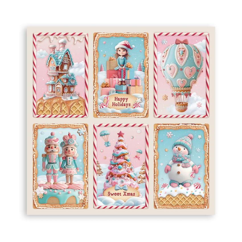 Stamperia - Designpapier "Candy Christmas" Maxi Paper Pack 12x12 Inch - 22 Bogen