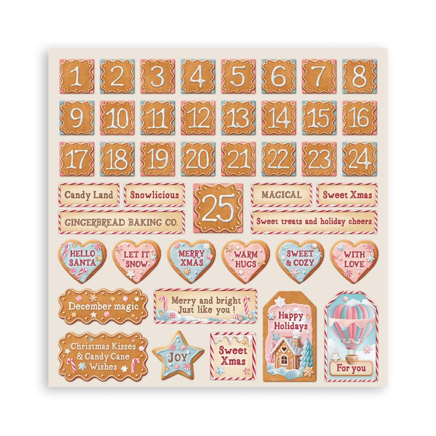 Stamperia - Designpapier "Candy Christmas" Maxi Paper Pack 12x12 Inch - 22 Bogen