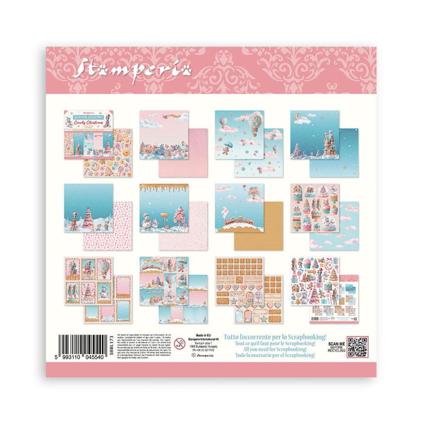 Stamperia - Designpapier "Candy Christmas" Paper Pack 12x12 Inch - 10 Bogen