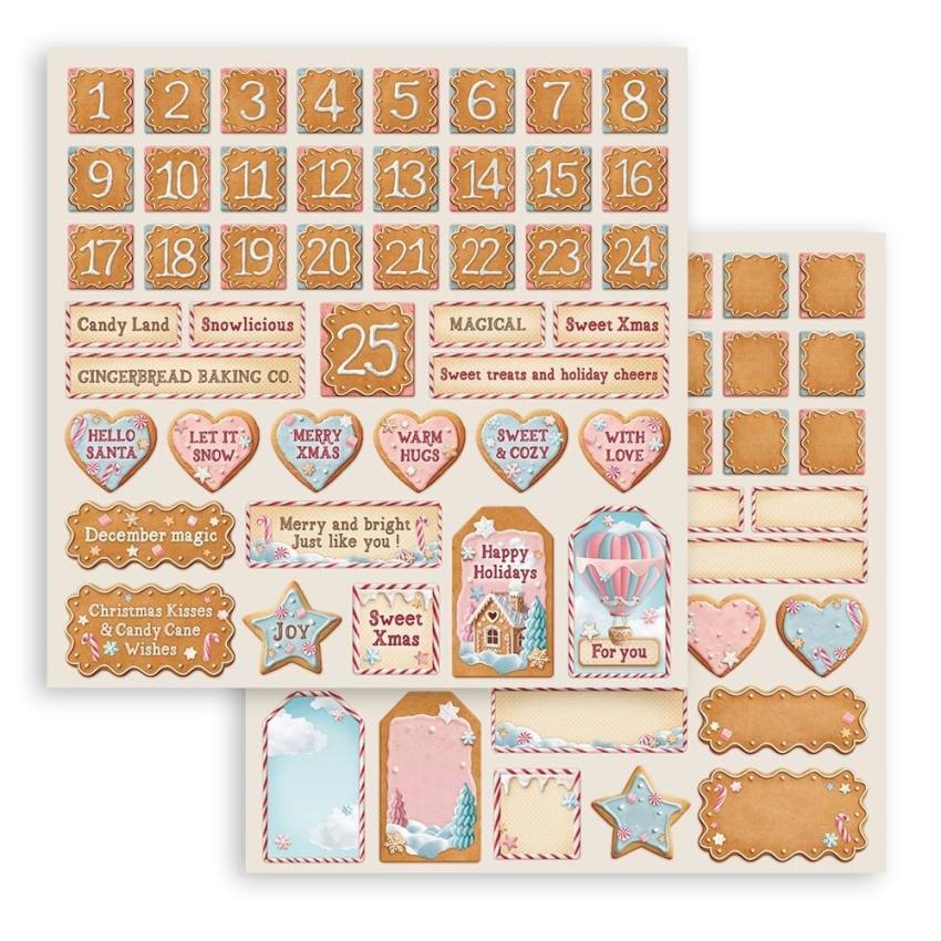 Stamperia - Designpapier "Candy Christmas" Paper Pack 12x12 Inch - 10 Bogen