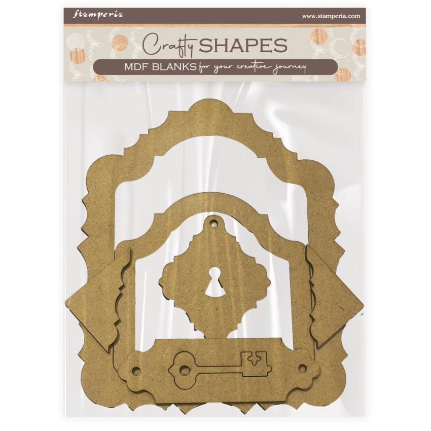 Stamperia - Holzteile "Frame and Key" MDF Crafty Shapes Blanks