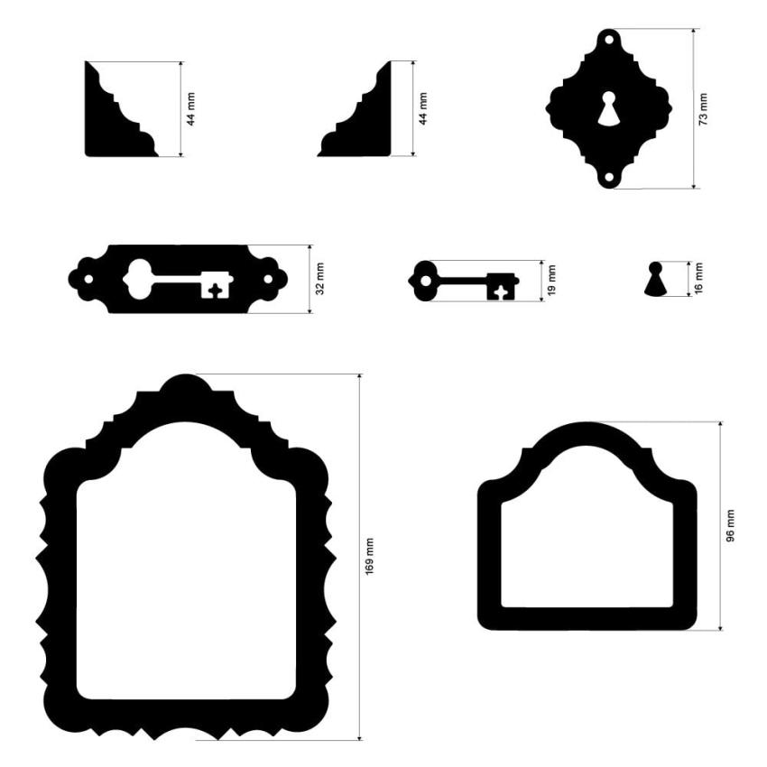 Stamperia - Holzteile "Frame and Key" MDF Crafty Shapes Blanks