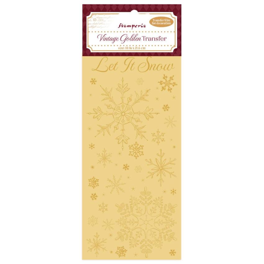 Stamperia - Transfer Aufkleber "Vintage Golden Let it Snow" Rub-On