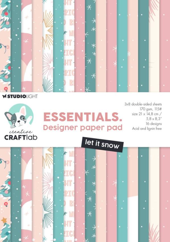 Creative Craft Lab - Studio Light - Designpapier "Let It Snow" Paper Pack 21x14,8 cm - 24 Bogen