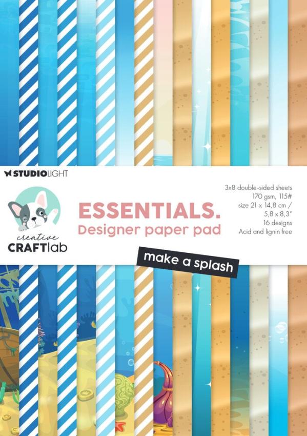 Creative Craft Lab - Studio Light - Designpapier "Make a Splash" Paper Pack 21x14,8 cm - 24 Bogen