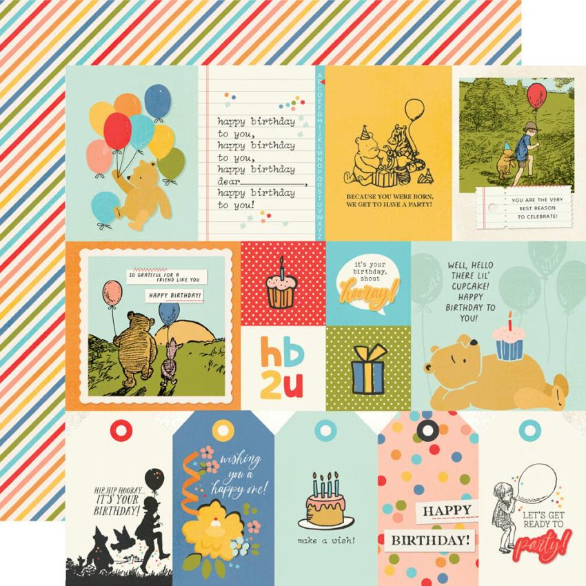Simple Stories - Collections Kit "Say Cheese Classic Pooh Birthday" 12 Bogen Designpapier