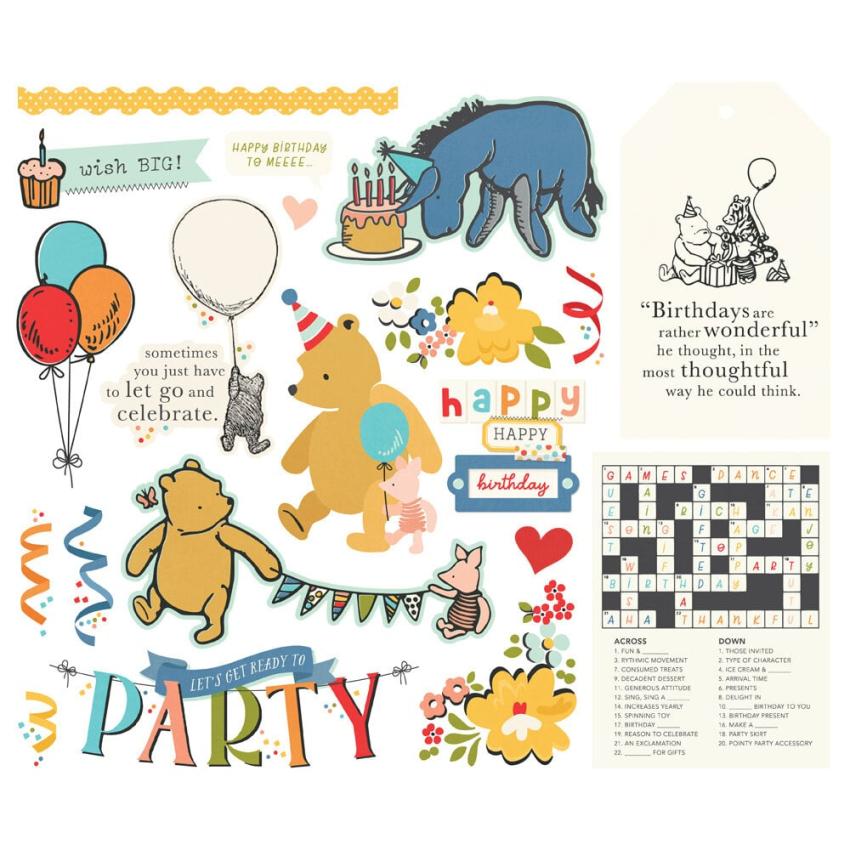 Simple Stories - Stanzteile "Say Cheese Classic Pooh Birthday" Big Bits & Pieces 