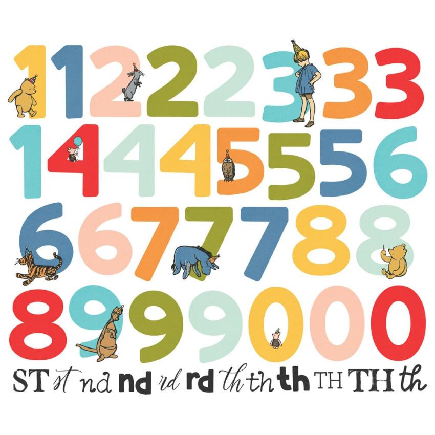 Simple Stories - Stanzteile "Say Cheese Classic Pooh Birthday" Number Bits & Pieces 