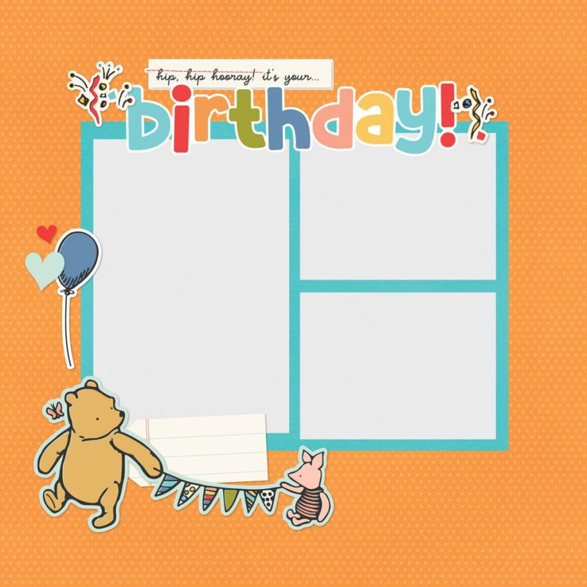 Simple Stories - Stanzteile "Say Cheese Classic Pooh Birthday" Pages Pieces