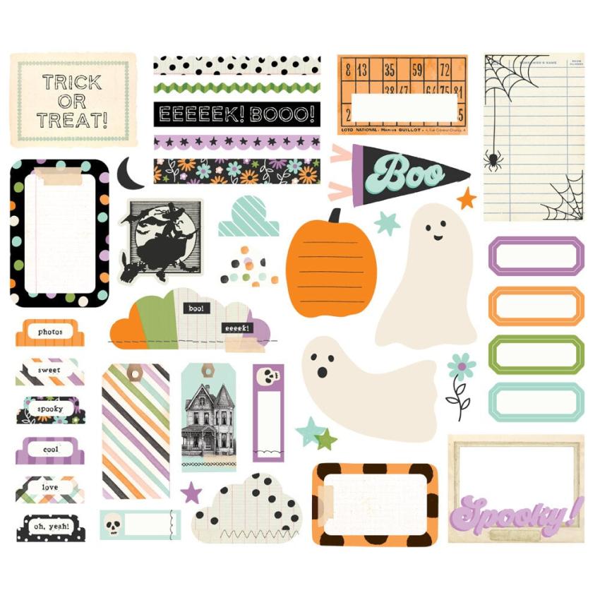 Simple Stories - Stanzteile "Spooky Things" Journal Bits & Pieces 