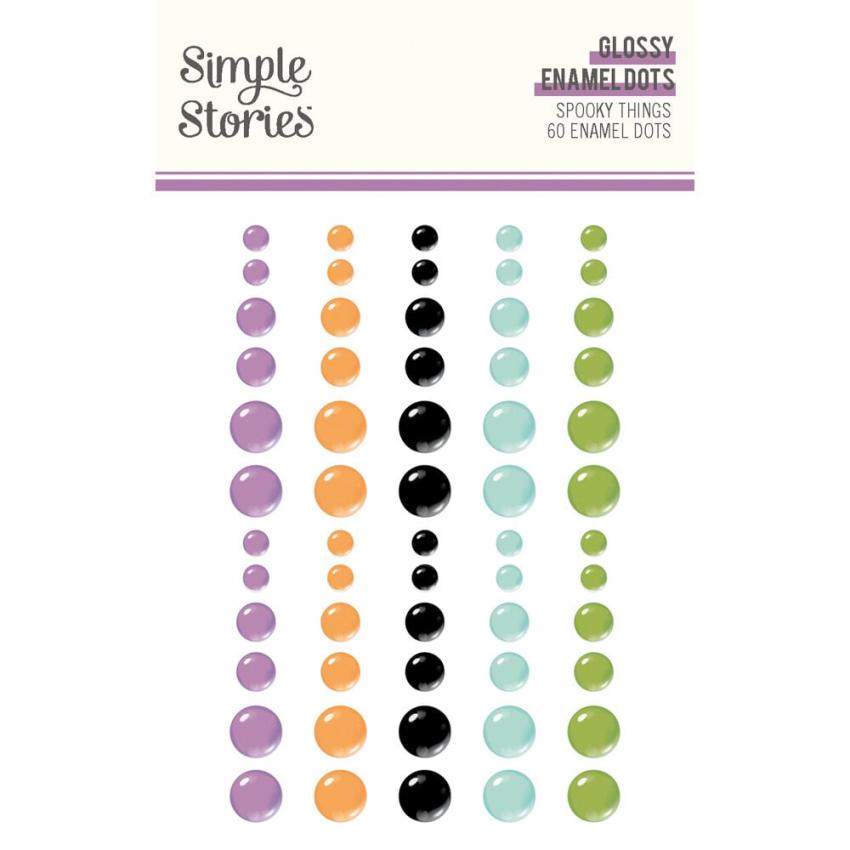 Simple Stories - Enamel Dots "Spooky Things" 60 Stück 