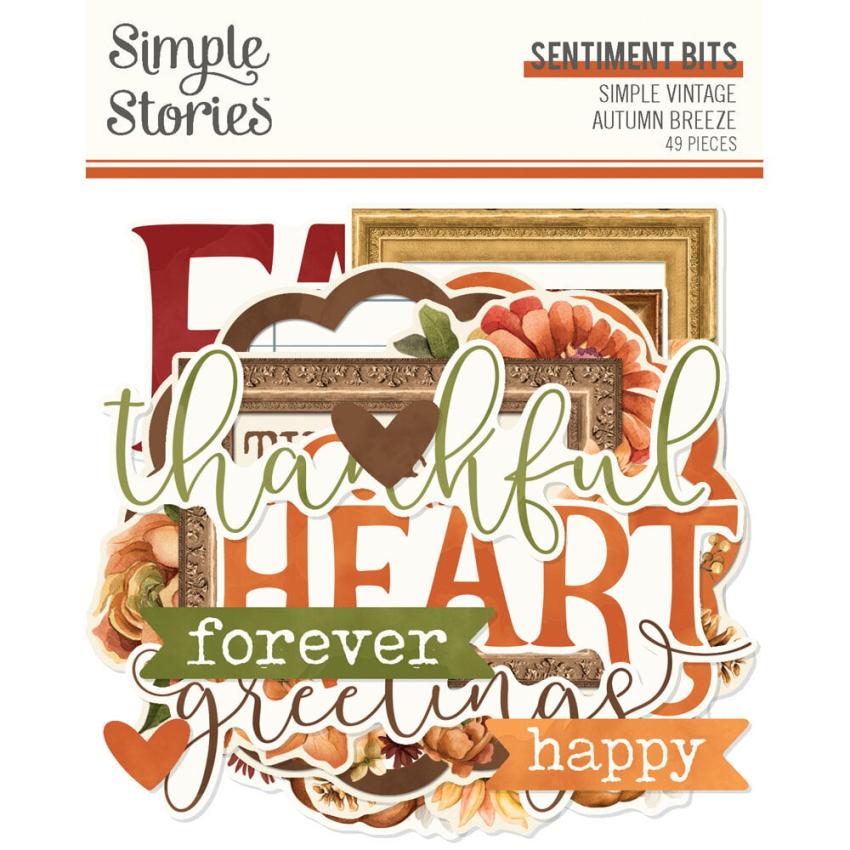 Simple Stories - Stanzteile "Simple Vintage Autumn Breeze" Sentiment Bits & Pieces 