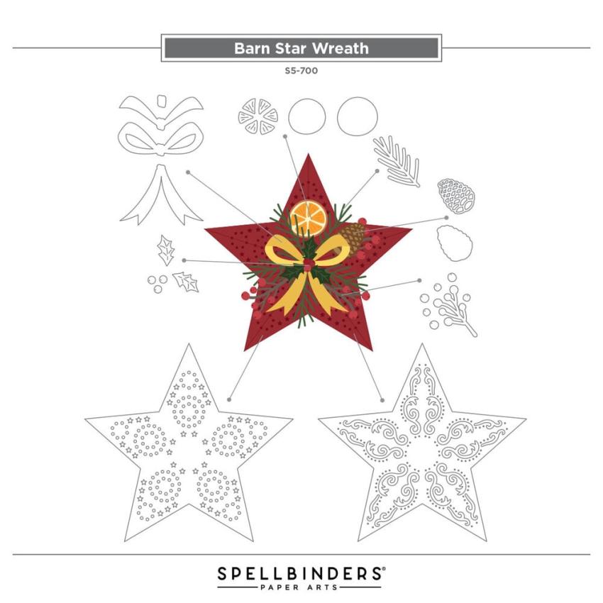 Spellbinders - Stanzschablone "Barn Star Wreath" Dies
