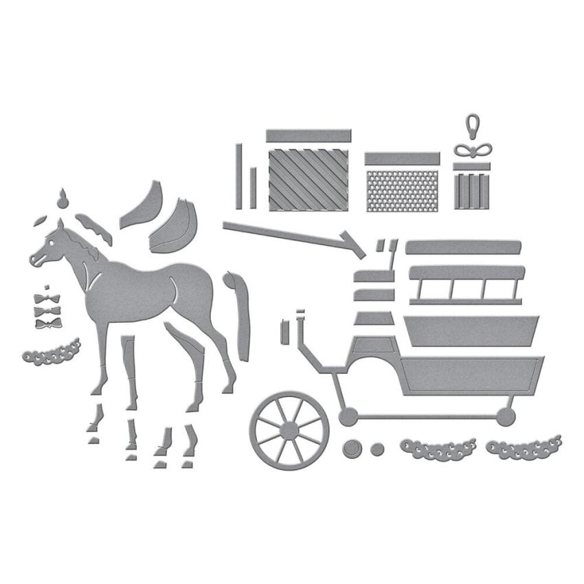 Spellbinders - Stanzschablone "Christmas Horse-Drawn Wagon" Dies