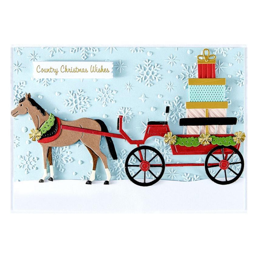Spellbinders - Stanzschablone "Christmas Horse-Drawn Wagon" Dies