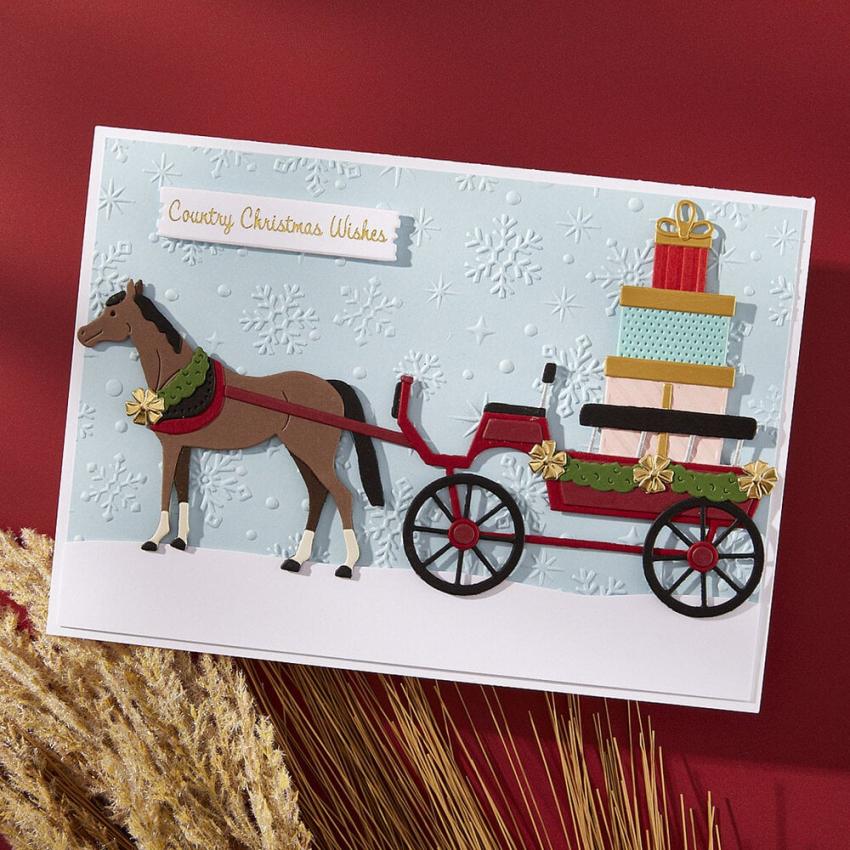 Spellbinders - Stanzschablone "Christmas Horse-Drawn Wagon" Dies
