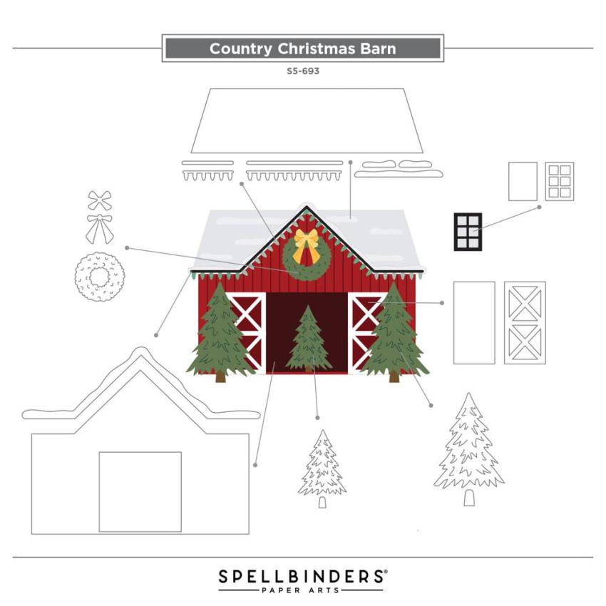 Spellbinders - Stanzschablone "Country Christmas Barn" Dies