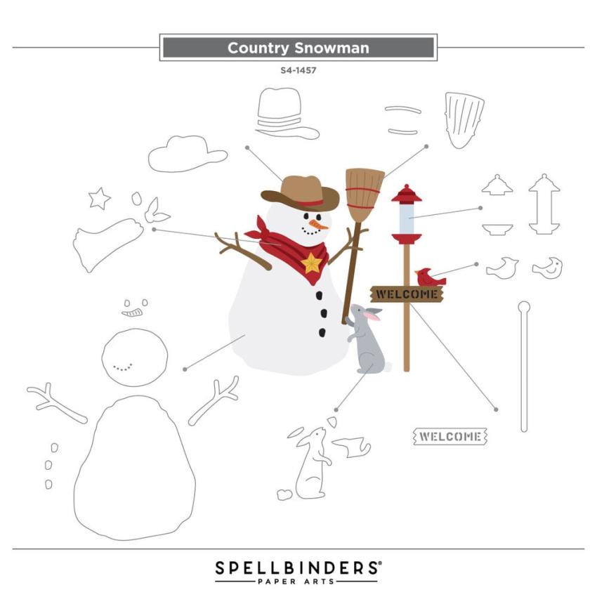 Spellbinders - Stanzschablone "Country Snowman" Dies