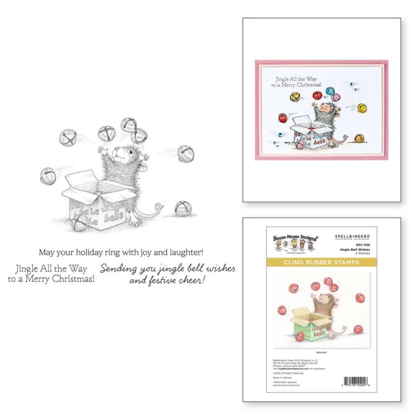 Spellbinders - Gummistempel Set "Jingle Bell Wishes" Cling Stamp