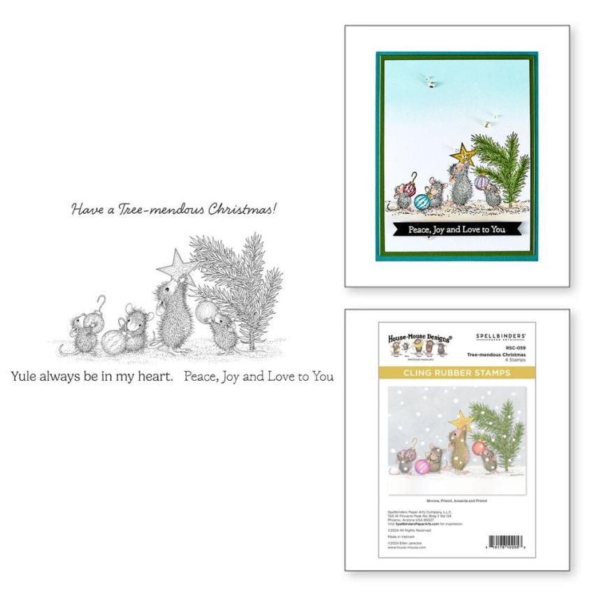 Spellbinders - Gummistempel Set "Tree-Mendous Christmas" Cling Stamp