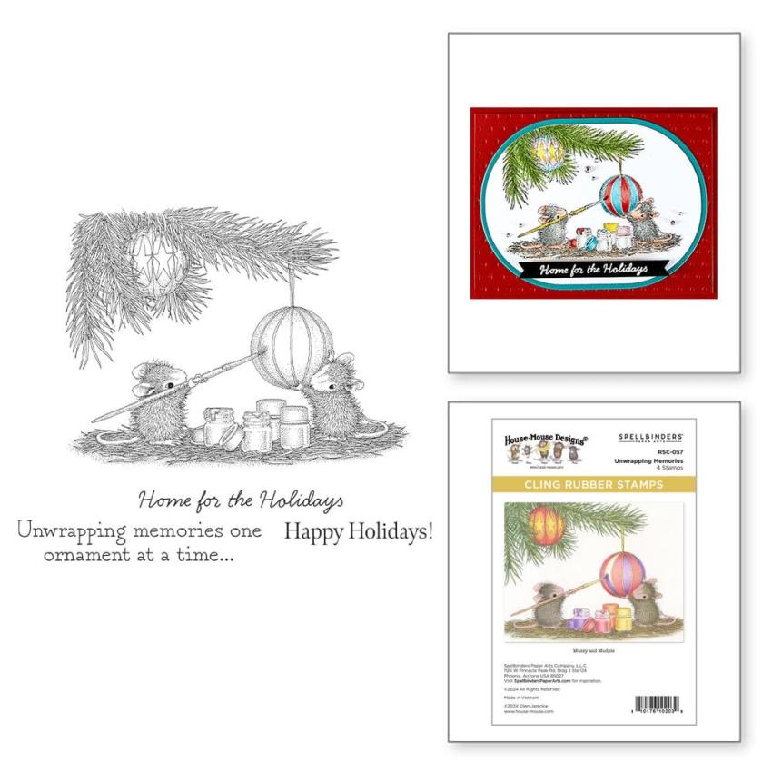 Spellbinders - Gummistempel Set "Unwrapping Memories" Cling Stamp