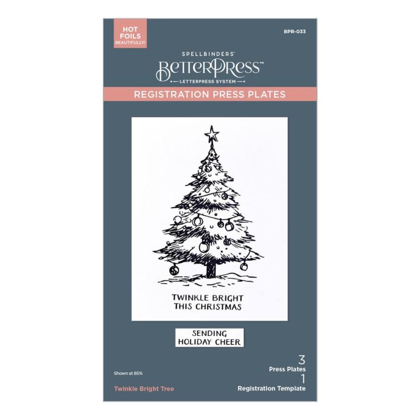 Spellbinders - Buchdrucktechnik "Twinkle Bright Tree" BetterPress Plate