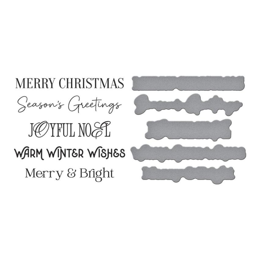 Spellbinders - Buchdrucktechnik "Merry Messages" BetterPress Plate & Dies