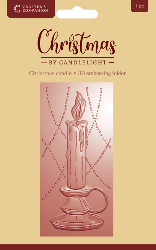 Crafters Companion - Prägefolder "Christmas Candle" 3D Embossingfolder