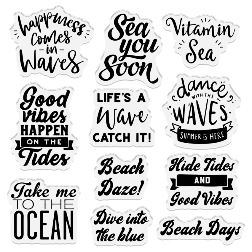 Crafters Companion - Stempelset "Dance with the Waves" Clear Stamps