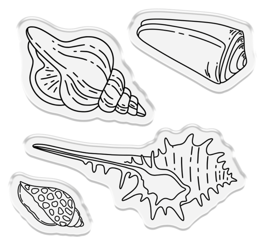 Crafters Companion - Stempelset & Stanzschablone "Seashells on the Seashore" Stamp & Dies