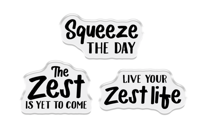 Crafters Companion - Stempelset & Stanzschablone "Live your Zest Life" Stamp & Dies