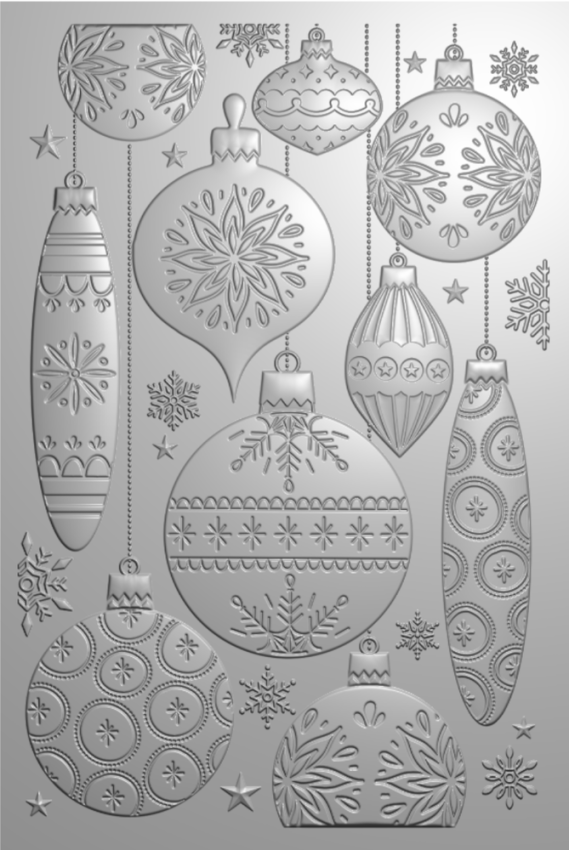 Crafters Companion - Prägefolder "Baubles" 3D Embossingfolder