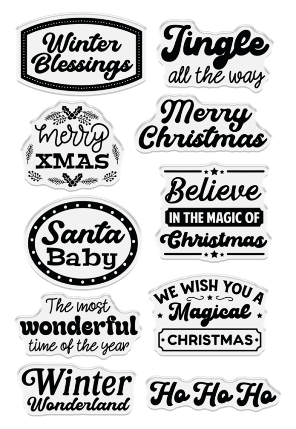 Crafters Companion - Stempelset "Winter Blessings" Clear Stamps