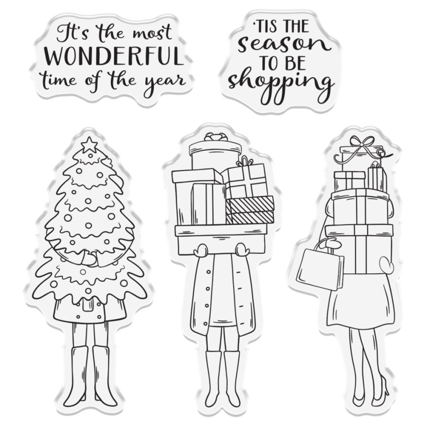 Crafters Companion - Stempelset "'Tis the Season to be Shopping" Clear Stamps