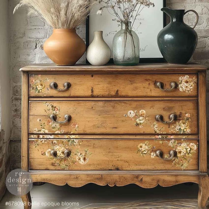 Re-Design with Prima - Transfer Aufkleber 8,5x11 Inch "Belle Epoque Blooms" Decor Transfer 3 Bogen 