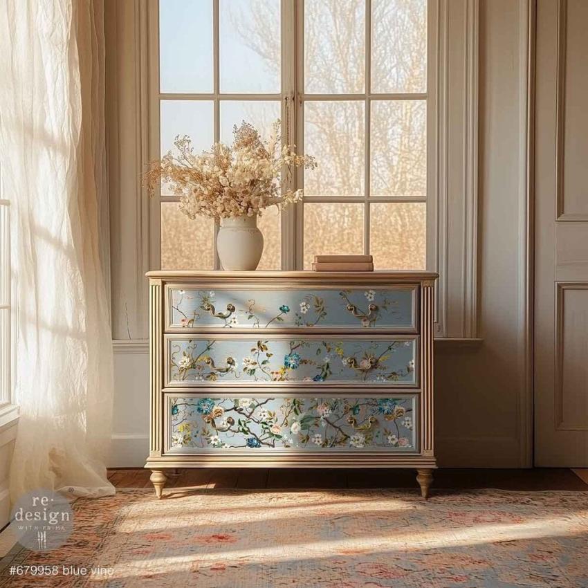 Re-Design with Prima - Transfer Aufkleber 24x35 Inch "Blue Vine" Decor Transfer 4 Bogen 