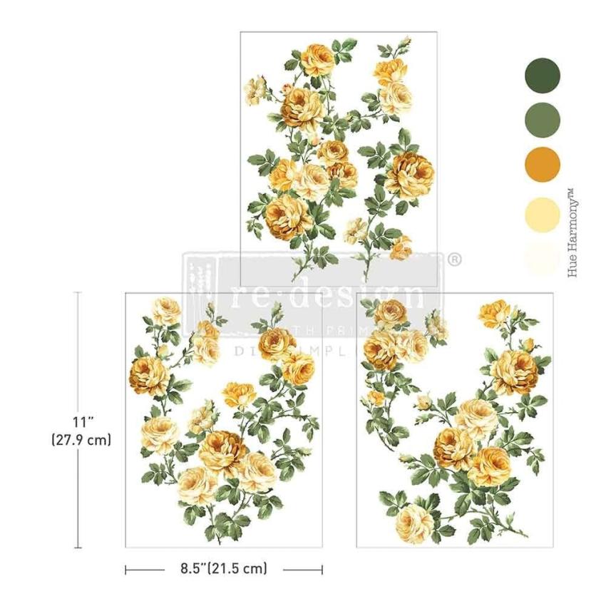 Re-Design with Prima - Transfer Aufkleber 8,5x11 Inch "Bouquet De Provence" Decor Transfer 3 Bogen 