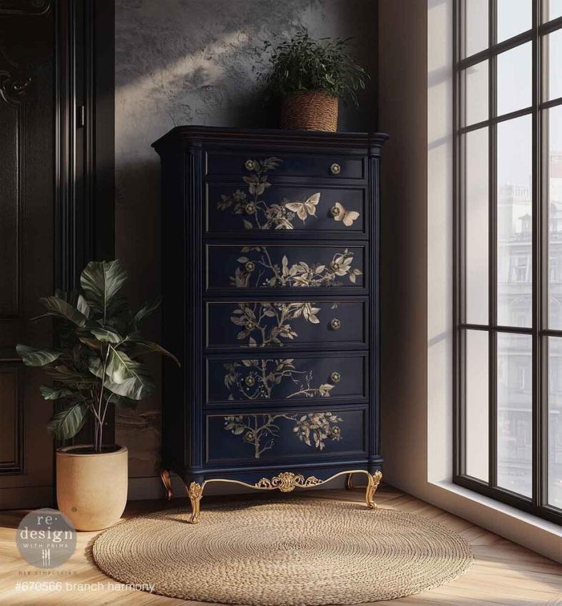 Re-Design with Prima - Transfer Aufkleber 24x35 Inch "Branch Harmony" Decor Transfer 4 Bogen 