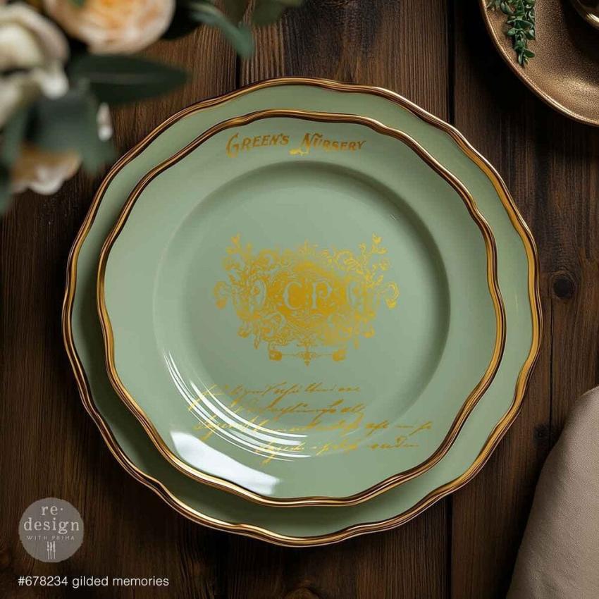 Re-Design with Prima - Transfer Aufkleber 8,5x11 Inch "Gilded Memories" Decor Transfer 2 Bogen 