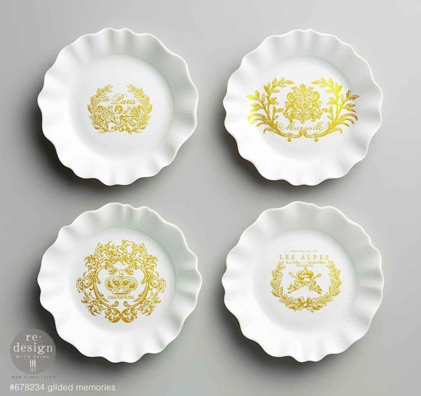 Re-Design with Prima - Transfer Aufkleber 8,5x11 Inch "Gilded Memories" Decor Transfer 2 Bogen 