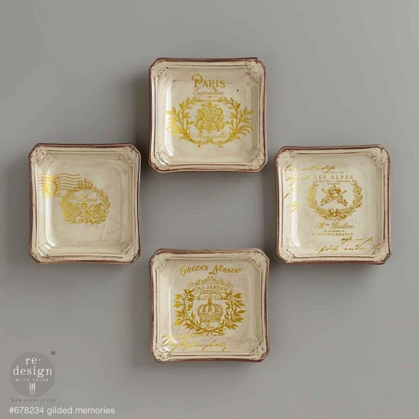 Re-Design with Prima - Transfer Aufkleber 8,5x11 Inch "Gilded Memories" Decor Transfer 2 Bogen 